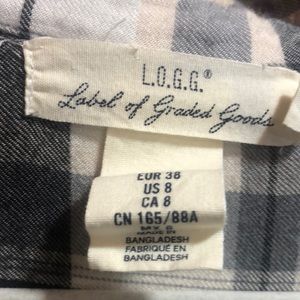Size 8 Long plaid flannel shirt